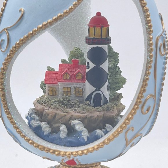 Thomas Kinkaide Lighthouse Carved Egg Figurine Music Box - Picture 3 of 13
